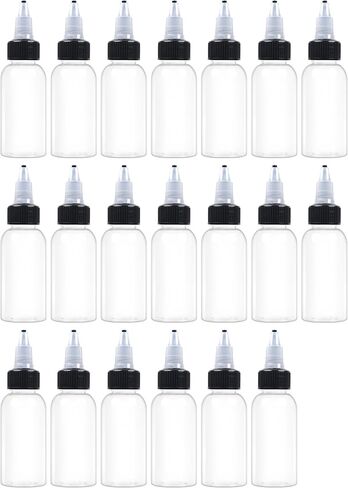 20 Pcs 8oz Plastic Squeeze Bottles with Twist Top Cap, 250ml Clear Dispensing Bottles, Empty Squirt Bottle for Liquids, Sauces, Arts, Crafts, Travel in Kuwait