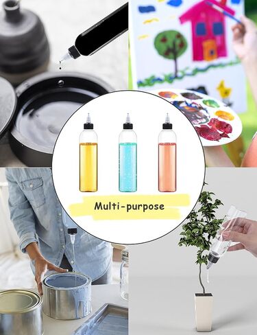 20 Pcs 8oz Plastic Squeeze Bottles with Twist Top Cap, 250ml Clear Dispensing Bottles, Empty Squirt Bottle for Liquids, Sauces, Arts, Crafts, Travel in Kuwait