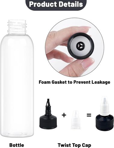 20 Pcs 8oz Plastic Squeeze Bottles with Twist Top Cap, 250ml Clear Dispensing Bottles, Empty Squirt Bottle for Liquids, Sauces, Arts, Crafts, Travel in Kuwait