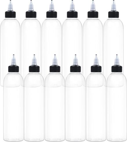 20 Pcs 8oz Plastic Squeeze Bottles with Twist Top Cap, 250ml Clear Dispensing Bottles, Empty Squirt Bottle for Liquids, Sauces, Arts, Crafts, Travel in Kuwait