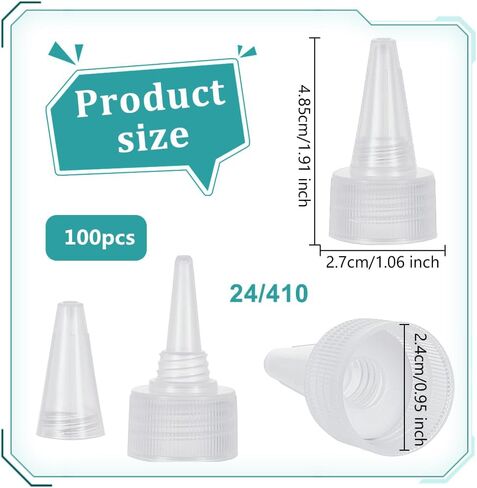 OLYCRAFT 100PCS 24/410 CESSE BOTTE CAPS CLAY BOTTLES CAP استبدال 0.9 بوصة زجاجة بلاستيكية تعصر الرؤوس البلاستيكية تويست أغطية لزجاجات الضغط على غطاء in Saudi Arabia