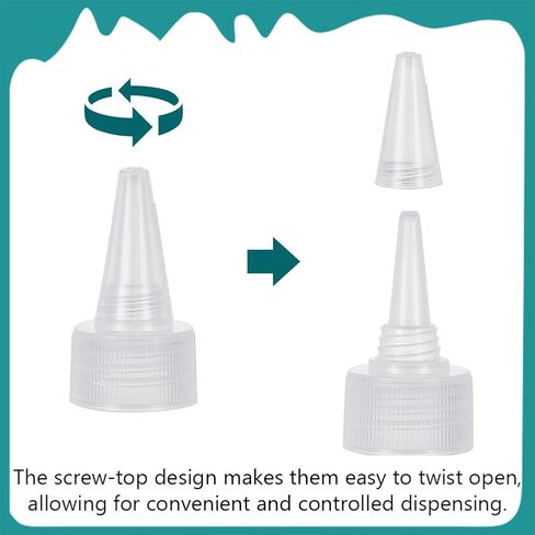 OLYCRAFT 100PCS 24/410 CESSE BOTTE CAPS CLAY BOTTLES CAP استبدال 0.9 بوصة زجاجة بلاستيكية تعصر الرؤوس البلاستيكية تويست أغطية لزجاجات الضغط على غطاء in Saudi Arabia