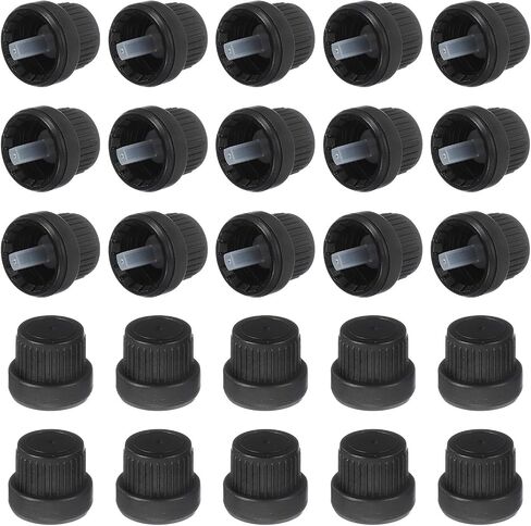 أغطية زجاجة Uxcell 60 PCS ، وتغطي الأغطية البلاستيكية بخيوط 18 مم أغطية مع قابس داخلي للزيت الأساسي ، والمواد الكيميائية اليومية ، وزجاجات مستحضرات التجميل ، والأسود in Saudi Arabia