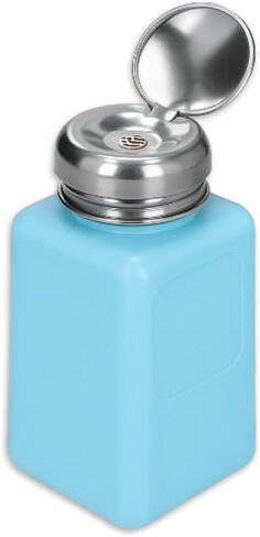 200ml Press Type Solvent Dispenser, ESD Anti Static Bottle with Stainless Steel Lid Liquid Pumping Empty for Alcohol Makeup Remover (Blue) in Saudi Arabia