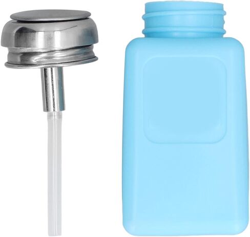 200ml Press Type Solvent Dispenser, ESD Anti Static Bottle with Stainless Steel Lid Liquid Pumping Empty for Alcohol Makeup Remover (Blue) in Saudi Arabia