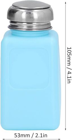 200ml Press Type Solvent Dispenser, ESD Anti Static Bottle with Stainless Steel Lid Liquid Pumping Empty for Alcohol Makeup Remover (Blue) in Saudi Arabia