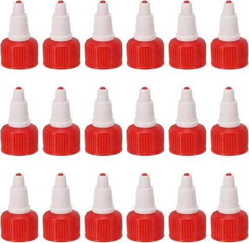 PATIKIL 20/410 Twist Bottle Caps, 18 Pcs Plastic Ribbed Edge Squeeze Bottle Replacement Caps with Foam Gasket for Paint Lids Glue Dispensing, Black in Kuwait