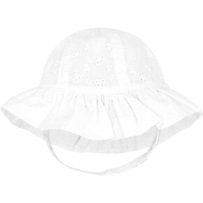 Wee Ones Baby Girls' and Boys' Reversible Summer Ready Sun Hats, Add-A-Bow Option, Moonstitch or Plain Brims