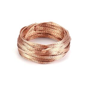 QWORK Flat Copper Braid Cable, 2 Pack 30ft 6mm Flat Copper Braided Ground Strap Wire, Flexible Shielding Wire Mesh
