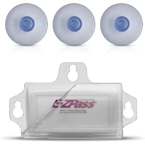 EZ Pass Holder with 3-Super Strong Suction Cups for Windshield. Ezpass Holder, Durable Toll Pass Transponder iPass Holder