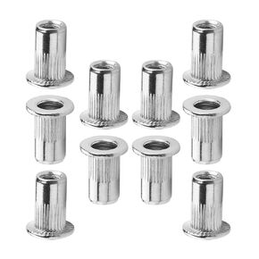 Yinpecly 30Pcs M8×1.25mm Rivet Nuts 304 Stainless Steel Flat Head Threaded Insert Nutserts Silver Tone