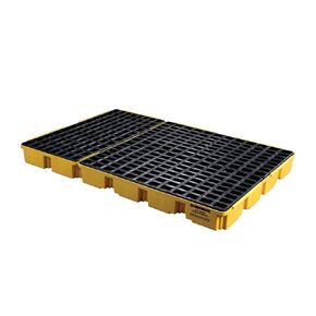 Eagle One Drum Modular Spill Platform with Drain, 26.25"x26"x6.5", 15 Gallon Sump, 2,000 lbs. Load Capacity Containment Tray, Made in USA, Yellow, 1633D