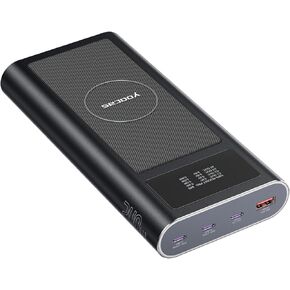 PD 240W Power Bank-25000mAh Portable Charger with High-Speed Charging -Smart Digital Display 4 Ports USB C/USB A/Wireless Battery Pack for Samsung,iPhone,Pad,Mac Air/pro,HP,DELL,Lenovo,Switch.