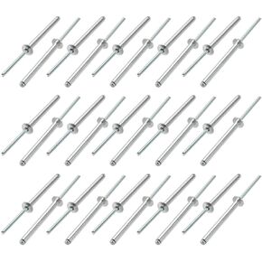 uxcell 30 Pcs 4mm x 40mm Aluminum/Steel Open End Blind Rivets