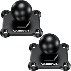 2 PCS 1" Ball Mount with Aluminum Alloy Square Plate, Universal Electronic Device Mounting Base with AMPS Holes for Garmin, Lowrance, Humminbird, for RAM Mounts B Size Double Socket Arms