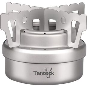 Tentock Titanium Alcohol Stove Backpacking Portable Cooking Stove Camping Alcohol Heater Mini Pocket Stove Ultralight Cooker Burner Outdoor with Stand for Picnic Hiking Garden Trekking in Kuwait