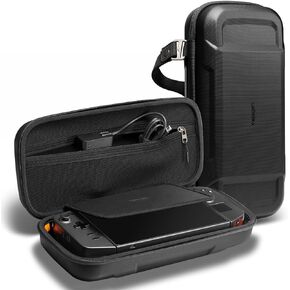 Spigen Rugged Armor Pro Designed for Lenovo Legion Go Hard Shell Travel Carrying Case with Pockets for Accessories and Original Charger Storage Bag Carry Case - Black