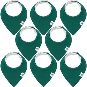 8-Pack Organic Cotton Bandana Bibs for Baby Girls and Boys | Great for Newborns and Infants