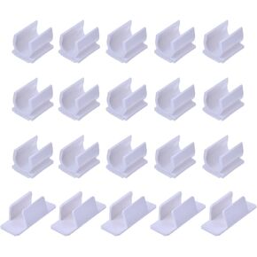 Outus 20 Pieces White Pen Holder Clip 2 Sizes Adhesive Clip Holder for Pen Paint Brush to Stick on White Board Desk Computer Car Bulletin Board Clipboards Shopping Lists