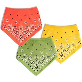 Hipsterkid Baby Bibs for Boys & Girls - 3-Pack of Baby Bandana Bibs for Infants & Toddlers - Cotton Drool Bibs