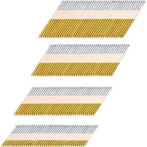 34°Framing Nails,D Head Nail Pack,480-Pack (2"- 120Pcs,2-1/2"- 120Pcs,3"- 120Pcs, 3-1/2"- 120Pcs),Hot Dipped Galvanized Paper Tape Strip Nails,Ring Shank,for 30 to 34 Degree Framing Nailer