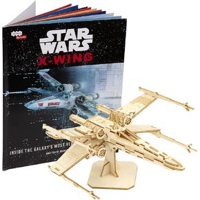 Star Wars X-Wing 3D Wood Puzzle & Model Figure Kit (73 Pcs) - Build & Paint Your Own 3-D Movie Toy - Holiday Educational Gift for Kids & Adults, No Glue Required, 12+