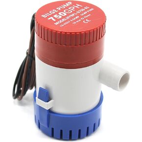 Marine Automatic Submersible Boat Bilge Water Pump 12V 1100 GPH Auto Float Switch/Marine 750 GPH 12V 3/4 inch Hose Outlet (K3000)