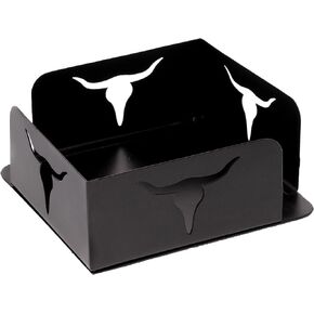Boston International Metal Napkin Holder Caddy, Guest Towel Size, Silver with Weight