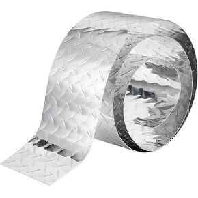 Diamond Plate Sheet Metal 4'' x 8 ft Aluminum Diamond Plate Heavy Duty Diamond Tread Aluminum Sheet Embossed Aluminum Diamond Checker Plate (Silver)