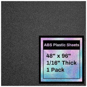 48 x 96 x 1/16 ABS Plastic Sheet Two Sided Textured Thick DIY Materials Flexible Moldable Plastic Panel for DIY Home Decor, Automotive, Industrial, Handcrafts (1 Piece)