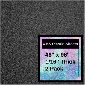 48 x 96 x 1/16 ABS Plastic Sheet Two Sided Textured Thick DIY Materials Flexible Moldable Plastic Panel for DIY Home Decor, Automotive, Industrial, Handcrafts (1 Piece)