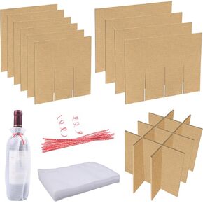 4 Sets Glass Divider Kits for Moving, Dish Packing Moving Boxes Kitchen Moving Box Kit,with 48 Pieces Foam Pouches Fits in 16 x 12 x 12 Inch Box for Packing Shipping(Box Not Included)