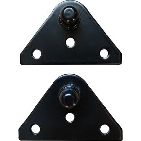 Small Flat Lift Support Bracket - Zinc Plated 14 Gauge Steel - 10mm Ball Stud - Gas Strut Mounting Brackets - Gas Shock Lid Strut Prop Spring Mount