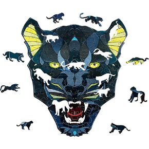 Panther M Wooden Box - Coloured Wooden Puzzle for Teenagers and Adults - DIY Kit, Self-Assembly, No Glue Required - 102 Pieces