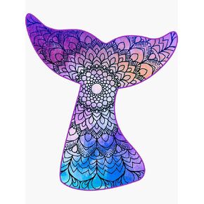 Mermaid Tail Sticker - Sticker Graphic -Stickers for Hydroflask Water Bottles Laptop Computer Skateboard, Waterproof Decal Stickers