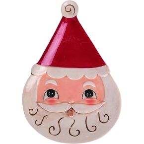 Nostalgic Santa Shaped Rosy Red 8 x 6 Dolomite Ceramic Christmas Plate