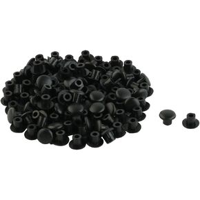 uxcell Home Furniture Decor 5mm Black Plastic Screw Hole Cover Plugs 100pcs