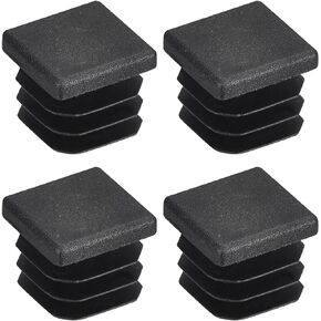 uxcell 4Pcs 16mmx16mm(0.63inch) Plastic Tubing Plug Square Post End Caps for Handrail Stair Newel Guardrail Tube Black