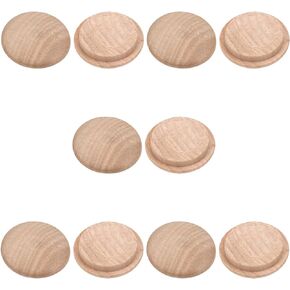MroMax 100Pcs Round Wood Button Plugs 0.28" Dia Cherry Hardwood Furniture Buttons Caps 7mm Wooden Screw Covers for Screw Holes Craft Furniture Decoration Woodworking
