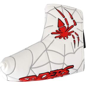 Spider Golf Club Head Cover for Driver Fairway Wood Hybrid Mallet Blade Putter Funny Creative Embroidery Synthetic Leather White Golf Headcovers Protector