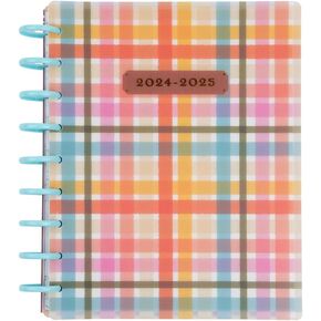Happy Planner Disc-Bound 12-Month Planner, July 2024–June 2025 Daily Planner, Color-Block Layout, Classic Size, Camping Nostalgia, 72 Pages, 12 Dividers, 2 Sticker Sheets, 7" x 9 3/4"