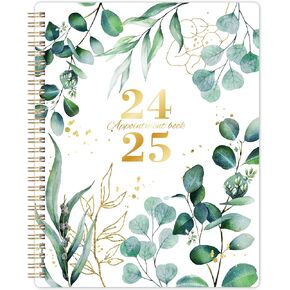 Planner 2024-2025 - JUL 2024 - JUN 2025, 2024 Calendar 12 Month Planner, 8"x10", Academic Planner 2024 with Marked Tabs + Thick Paper + Contacts + Calendars + Holidays + Twin-Wire Binding - Leaves