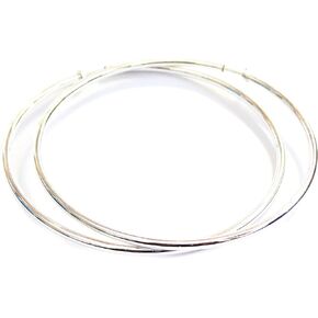 Clip-on Earrings Silver or Gold Plated Hoop Earrings Tube Large 3.5 inch Hypo-allergenic