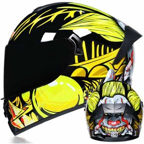 Full Face Motorcycle Helmet DOT Approved Motorbike Moped Street Bike Racing Crash Helmet, Men and Women