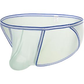 Men's See Through Brief Male Mesh Sheer Underwear Ice Silk Low Rise Briefs for Men