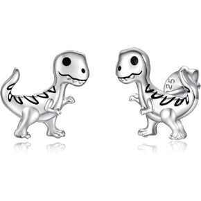 925 Sterling Silver Dinosaur Stud Earrings Cute Animal Stud Earrings Hypoallergenic Jewelry Gifts for Teen Girl Women