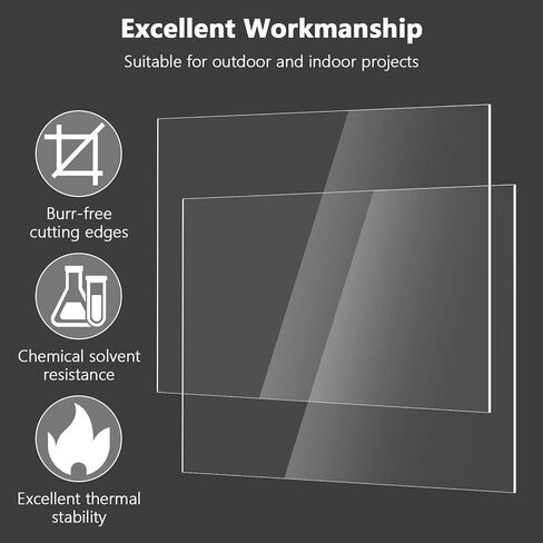 Tatub 2 Pack 1/8" Thick 16"x20" Clear Plexiglass Sheet, 3mm Acrylic Sheets for DIY Craft Projects, Cut to Size Acrylic Glass Sheets Signs, Plexi Glass Panel Acrylic Board for Laser Cutting in Kuwait