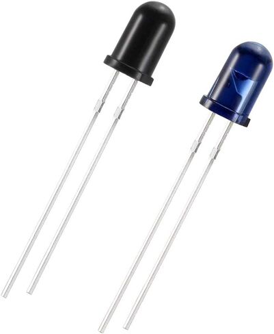 Uxcell 4pcs 5mm 940nm LEDs باعث الأشعة تحت الحمراء واستقبال الأشعة تحت الحمراء ديود DC 1.2V الثنائيات الباعثة للضوء in Saudi Arabia