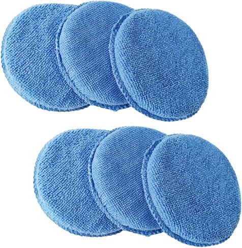 6 PCS Car Microfiber Wax Applicator Pads, Ultra Soft Care Microfiber Wax Applicator Pads with Finger Pocket, Wax Applicator Foam Sponge for Any Car, Truck, Boat, RV and Motorcycle in Saudi Arabia