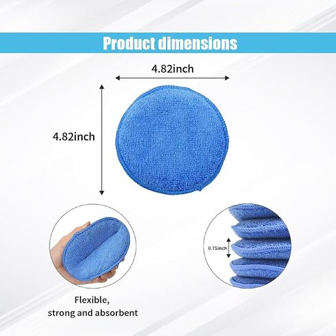 6 PCS Car Microfiber Wax Applicator Pads, Ultra Soft Care Microfiber Wax Applicator Pads with Finger Pocket, Wax Applicator Foam Sponge for Any Car, Truck, Boat, RV and Motorcycle in Saudi Arabia